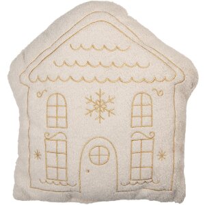 Clayre & Eef Poduszka wypełniona 45x40x10 cm Biało-Beżowa