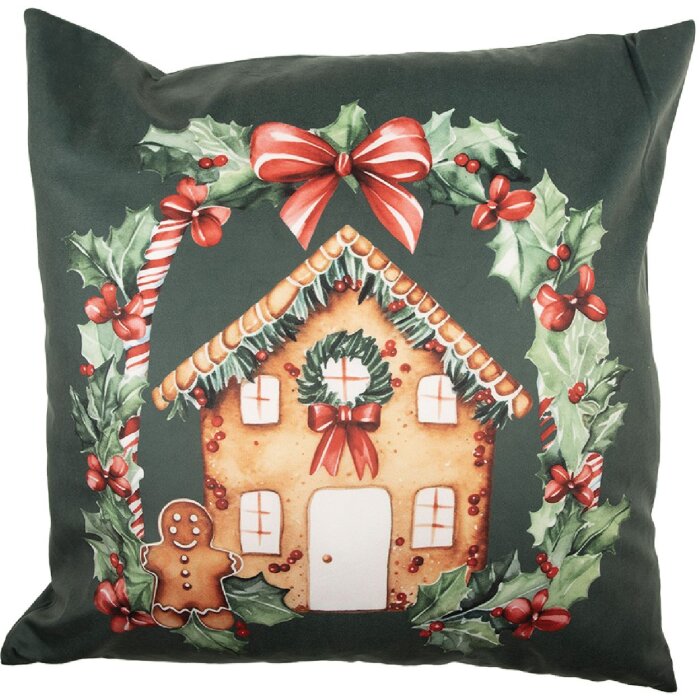 Clayre & Eef Poszewka 45x45 cm Zielono-Brązowa