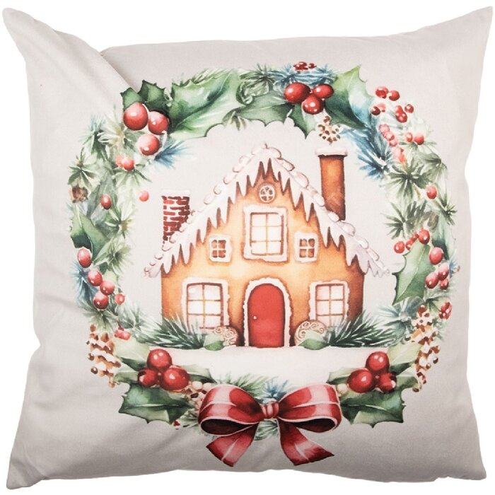 Clayre & Eef Poszewka 45x45 cm Beżowo-Brązowa