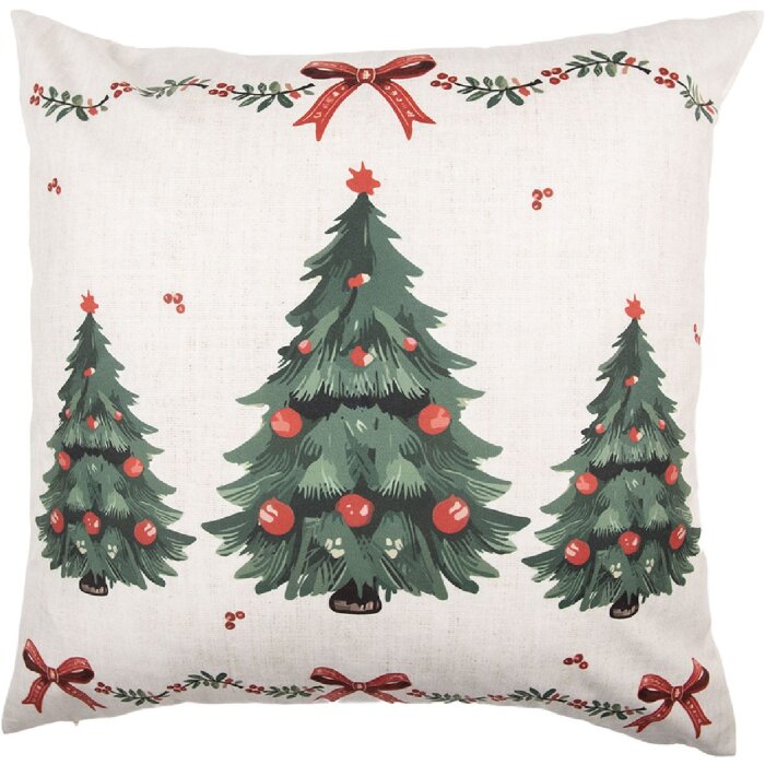 Clayre & Eef Poszewka 45x45 cm Beżowo-Zielona TCH22