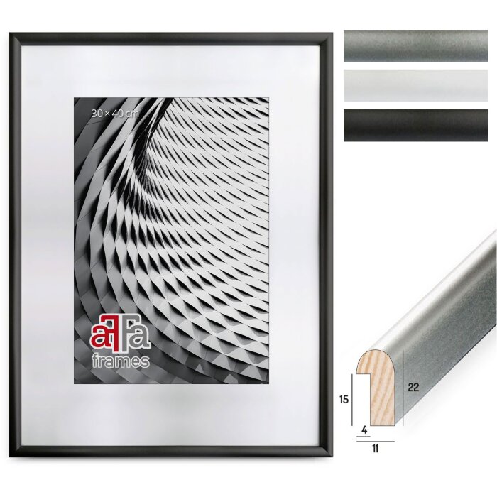 FramesFactory Finger – Drewniana Ramka na Zdjęcia (Czarna/Srebrna/Biała)