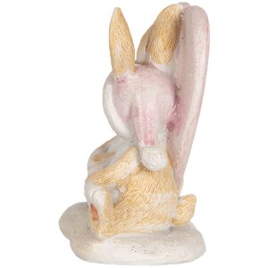 Clayre & Eef Królik Dekoracyjny 11x6x9 cm Brązowo-Biały