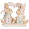 Clayre & Eef Królik Dekoracyjny 11x6x9 cm Brązowo-Biały