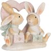 Clayre & Eef Królik Dekoracyjny 11x6x9 cm Brązowo-Biały