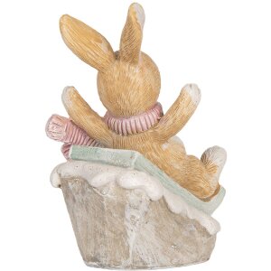 Clayre & Eef Dekoracja Królik Brązowo-Biały 8x6x9 cm