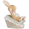 Clayre & Eef Dekoracja Królik Brązowo-Biały 8x6x9 cm