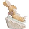 Clayre & Eef Dekoracja Królik Brązowo-Biały 8x6x9 cm