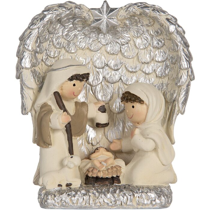 Clayre & Eef Grupa Świąteczna Srebrno-Biała 12x6x13 cm