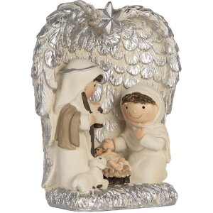 Clayre & Eef Grupa Świąteczna Srebrno-Biała 12x6x13 cm