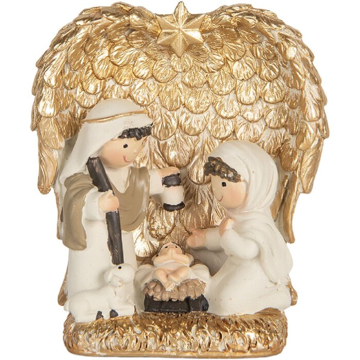 Clayre & Eef Grupa Świąteczna Złoto-Biała 12x6x13 cm