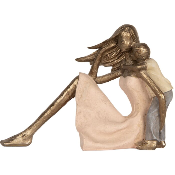 Clayre & Eef Dekoracja Matka z Dzieckiem 23x9x16 cm Złota