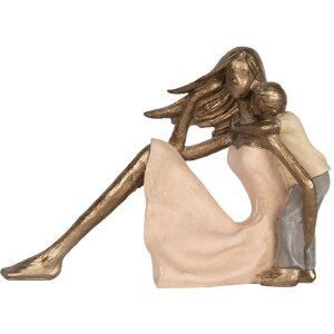 Clayre & Eef Dekoracja Matka z Dzieckiem 23x9x16 cm Złota