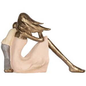 Clayre & Eef Dekoracja Matka z Dzieckiem 23x9x16 cm Złota