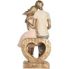 Clayre & Eef Dekoracja  Para Siedząca 14x12x28 cm Złoto-Różowa