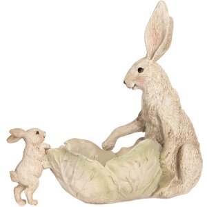 Clayre & Eef 6PR5905 Dekoracja Królik z Miską 29x14x26 cm