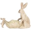 Clayre & Eef 6PR5905 Dekoracja Królik z Miską 29x14x26 cm