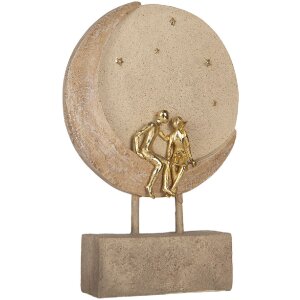 Clayre & Eef Para na Księżycu 18x5x26 cm Beżowo-złota