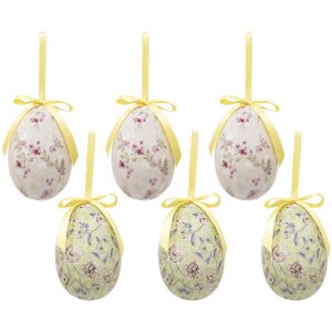 Clayre & Eef 65910 Zestaw Zawieszek Jajka 7x10 cm (6...