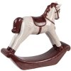 Clayre & Eef 6CE2249 Koń na Huśtawce Beżowo-Czerwony 15x4x14 cm