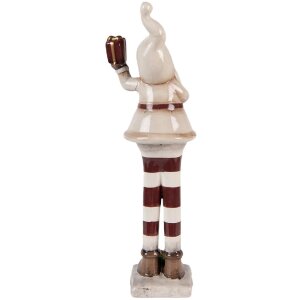 Clayre & Eef Dekoracja Święty Mikołaj 9x8x30 cm Beżowo-Czerwona