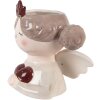 Clayre & Eef Doniczka Dekoracyjna 17x14x17 Beżowo-Czerwona