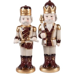Clayre & Eef Ozdoba Skwerek do Orzechów 9x7x26 cm Beżowo-Czerwona