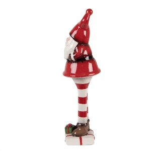 Clayre & Eef Dekoracja Święty Mikołaj 7x7x23 cm Czerwono-Biała