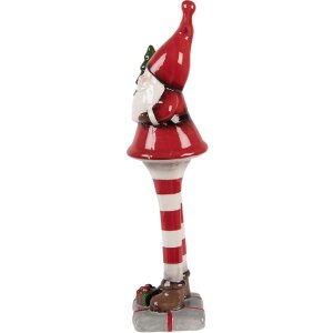 Clayre & Eef 6CE2265 Dekoracja Święty Mikołaj Czerwono-Biała 9x8x30 cm