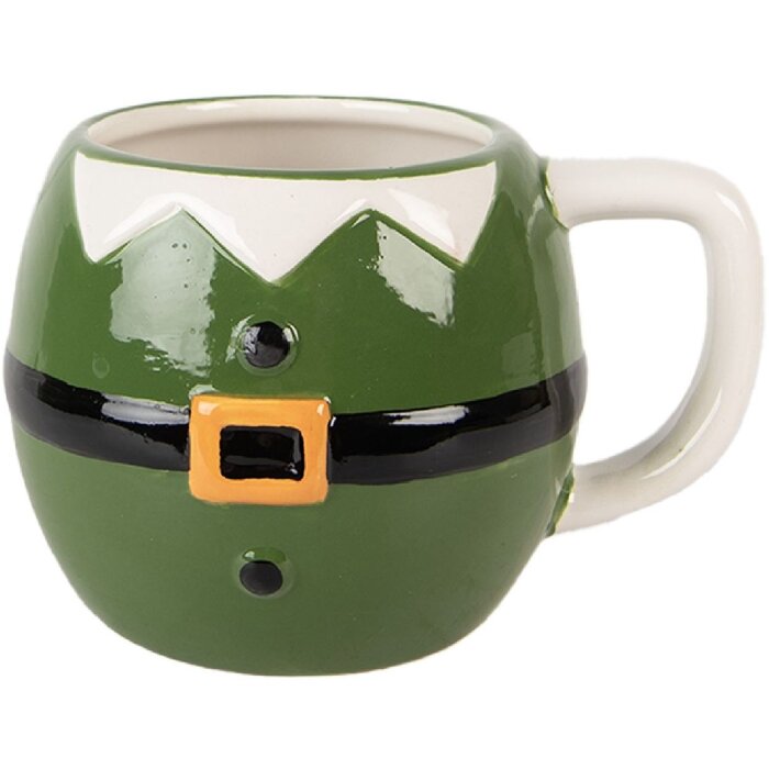 Clayre & Eef Kubek 450ml Zielono-Czarny Dolomitowy