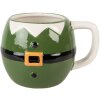 Clayre & Eef Kubek 450ml Zielono-Czarny Dolomitowy