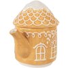 Clayre & Eef Czajnik z Kubkiem Ceramicznym Brązowo-Biały