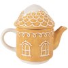 Clayre & Eef Czajnik z Kubkiem Ceramicznym Brązowo-Biały