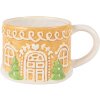 Clayre & Eef Czajnik z Kubkiem Ceramicznym Brązowo-Biały