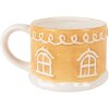 Clayre & Eef Czajnik z Kubkiem Ceramicznym Brązowo-Biały