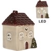Clayre & Eef Domek z LED 7x6x10 cm beżowo-czerwony