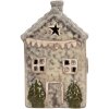 Clayre & Eef Domek z LED Szaro-Zielony 6x6x11 cm