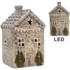 Clayre & Eef Domek z LED Szaro-Zielony 6x6x11 cm
