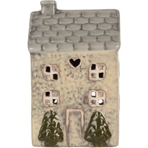 Clayre & Eef Świecznik Domek 9x8x15 cm Dolomit