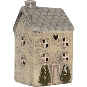 Clayre & Eef Świecznik Domek 9x8x15 cm Dolomit