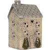 Clayre & Eef Świecznik Domek 9x8x15 cm Dolomit