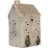 Clayre & Eef Świecznik Domek 9x8x15 cm Szaro-Beżowy
