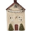 Clayre & Eef Świecznik Domek 10x8x15 cm Beżowo-Czerwony