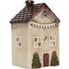 Clayre & Eef Świecznik Domek 10x8x15 cm Beżowo-Czerwony