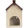 Clayre & Eef Świecznik Domek 10x8x15 cm Beżowo-Czerwony