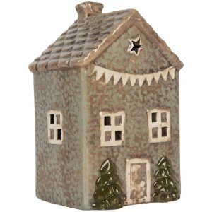 Clayre & Eef Świecznik Domek 10x8x15 cm Dolomit