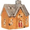 Clayre & Eef Świecznik Domek Pomarańczowo-Beżowy 13x8x14 cm