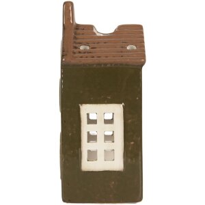 Clayre & Eef Świecznik Domek Zielono-Brązowy 8x6x16 cm