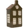 Clayre & Eef Świecznik Domek Zielono-Brązowy 8x6x16 cm