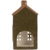 Clayre & Eef Świecznik Domek Zielono-Brązowy 8x6x16 cm