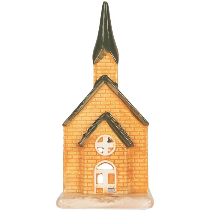 Clayre & Eef Świecznik Dom 9x8x21 cm Dolomitowy